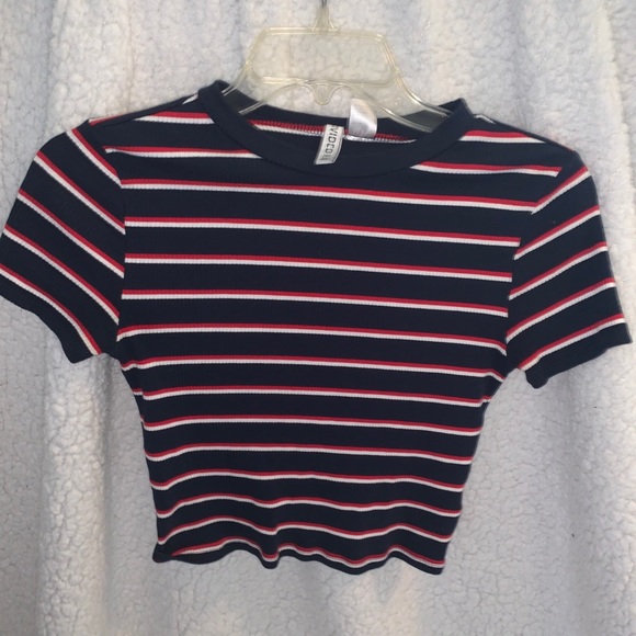 striped crop top - red white & blue - Picture 3 of 4